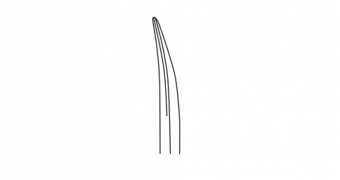Ножницы остроконечные Stevens, изогнутые, с ТС вставками, микрозубцы. Длина 11,5 см