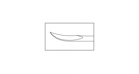 Микронож серповидный, кончик острый, общ. длина 185 мм